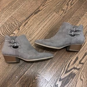 Faux Suede Gray Booties